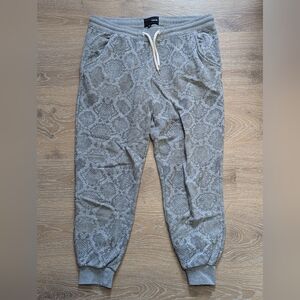 Hurley Snake Print‎ Light Gray Joggers Women's Cuffed Relaxed Fit